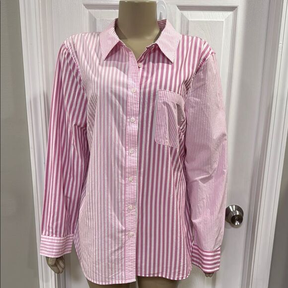 TALBOTS MODERN CLASSIC SHIRT- MIXED STRIPE - Picture 2 of 7